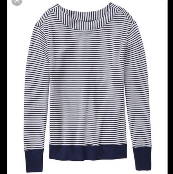 Athleta Tops - Athleta Boatneck Striped Sweatshirt M